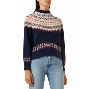 Brand new Doen brand wool crew neck long-sleeved knitted sweater top, blue sweat